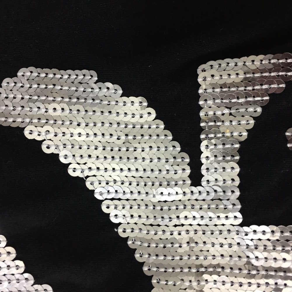 D&G DOLCE & GABBANA Italy Black Silver LOVE Sequin Long Sleeve Shirt - Picture 5 of 8